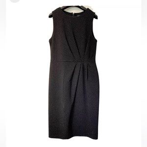 Banana Republic Stretch Black Polka Dot Sleeveless Sheath Dress Size 4